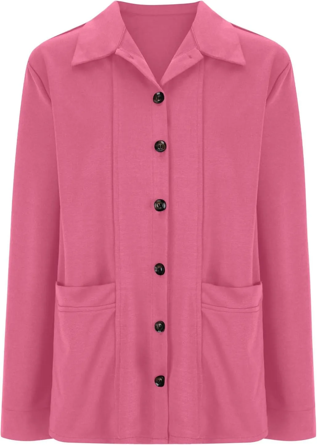 Womens Sweatshirt Blazer Jacket Business Casual Office Jackets Cardigan Lightweight Button Down Shacket with Pockets