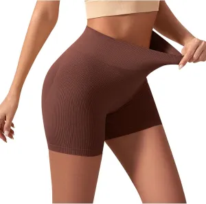 Women's Tummy Control Athletic Yoga Shorts Butt Lifting High Waisted Workout Running Shorts Stretch Gym Yoga Shorts
