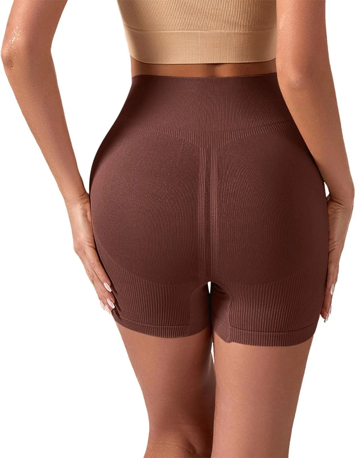 Women's Tummy Control Athletic Yoga Shorts Butt Lifting High Waisted Workout Running Shorts Stretch Gym Yoga Shorts