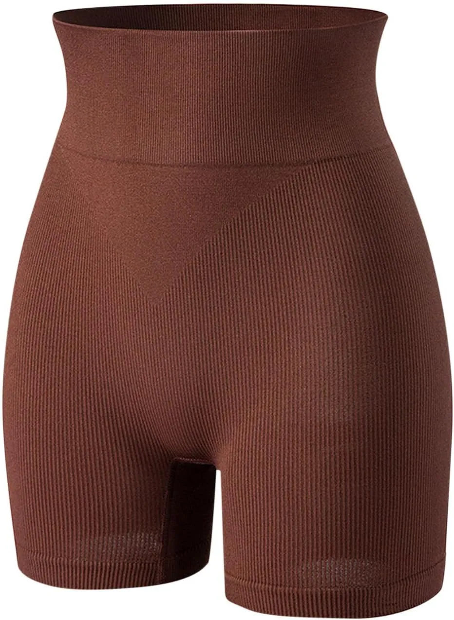 Women's Tummy Control Athletic Yoga Shorts Butt Lifting High Waisted Workout Running Shorts Stretch Gym Yoga Shorts