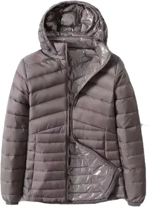 Women's Winter Down Warm Jackets Autumn/Winter Lightweight Hooded Down Jacket Hat Detachable