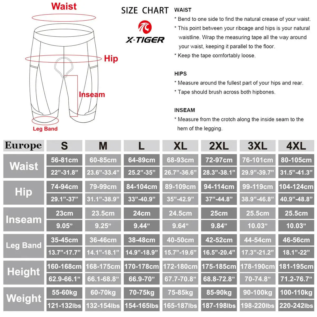 X-TIGER Cycling Bib Shorts Men’s 5D Padded Bike Bibs Biking Tights With Pockets Triathlon Pro Licra UPF50  Bicycle Shorts