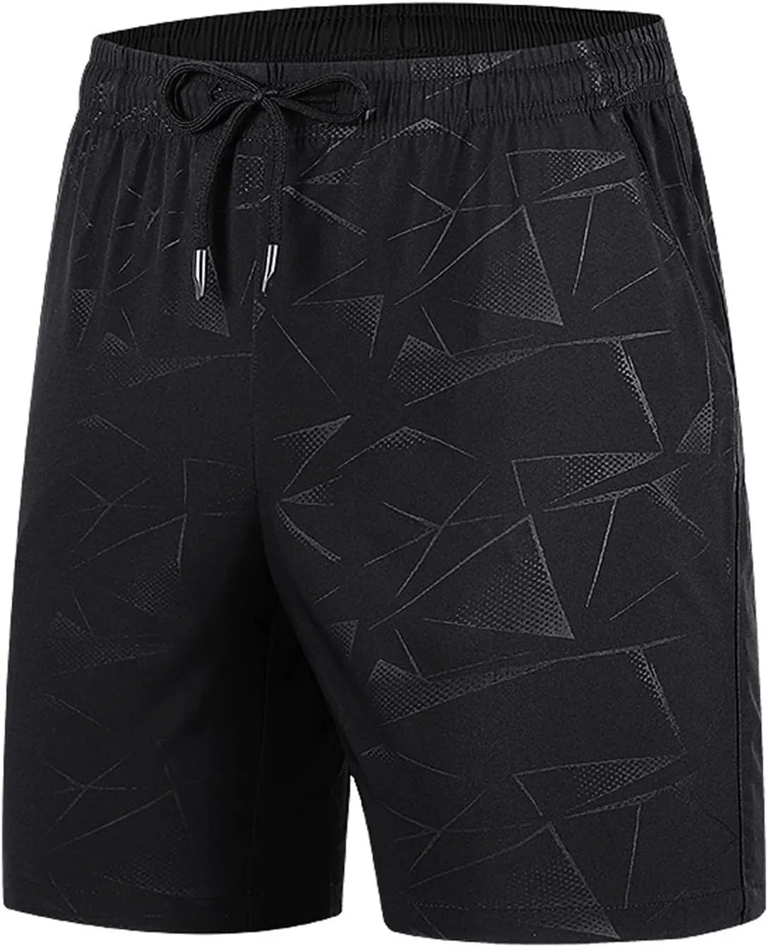 Ymosrh Men's Workout Shorts Stretch Running Shorts Quick Dry Lightweight Shorts with Zipper Pockets, S-3XL