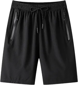 Ymosrh Men's Workout Shorts Stretch Running Shorts Quick Dry Lightweight Shorts with Zipper Pockets, S-3XL