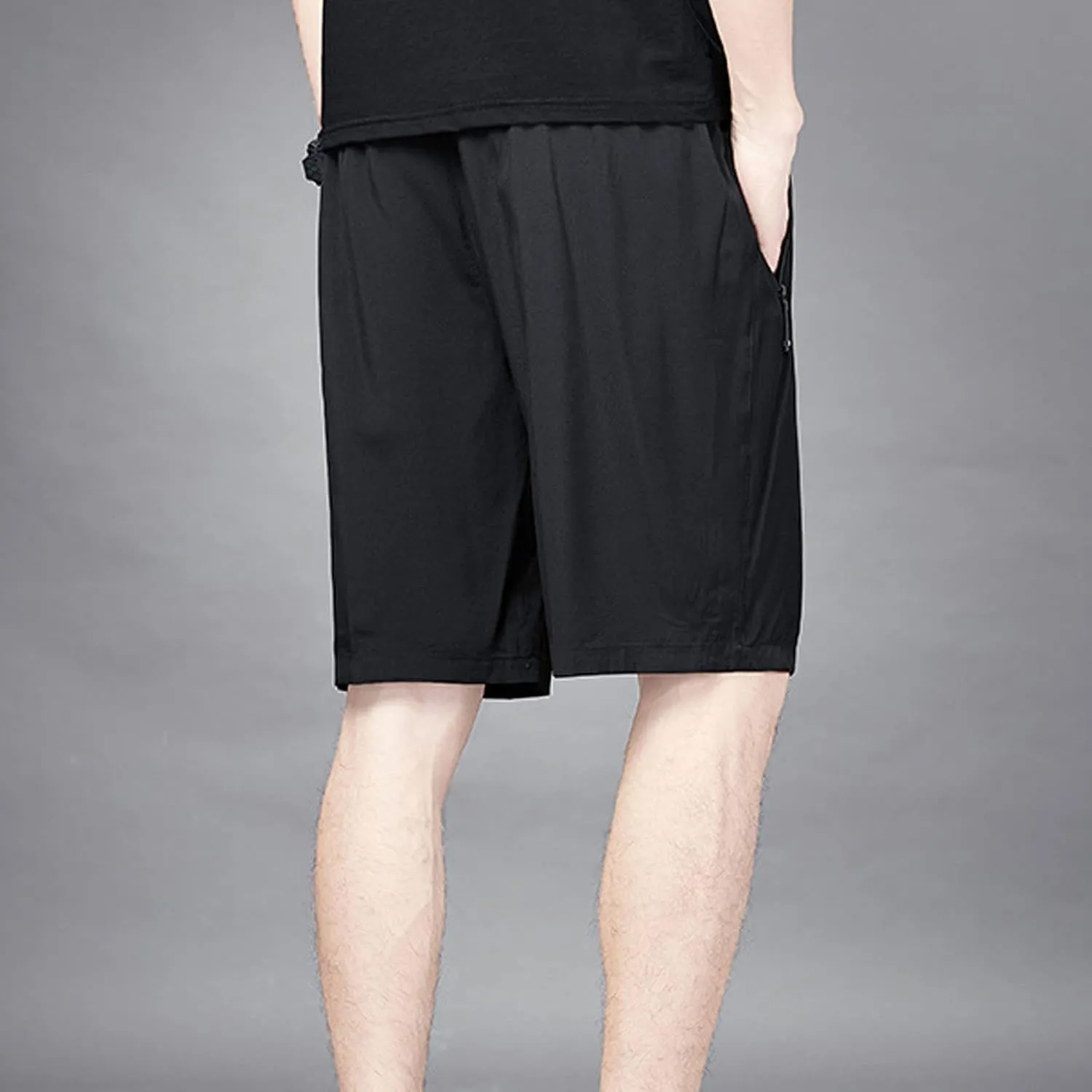 Ymosrh Men's Workout Shorts Stretch Running Shorts Quick Dry Lightweight Shorts with Zipper Pockets, S-3XL