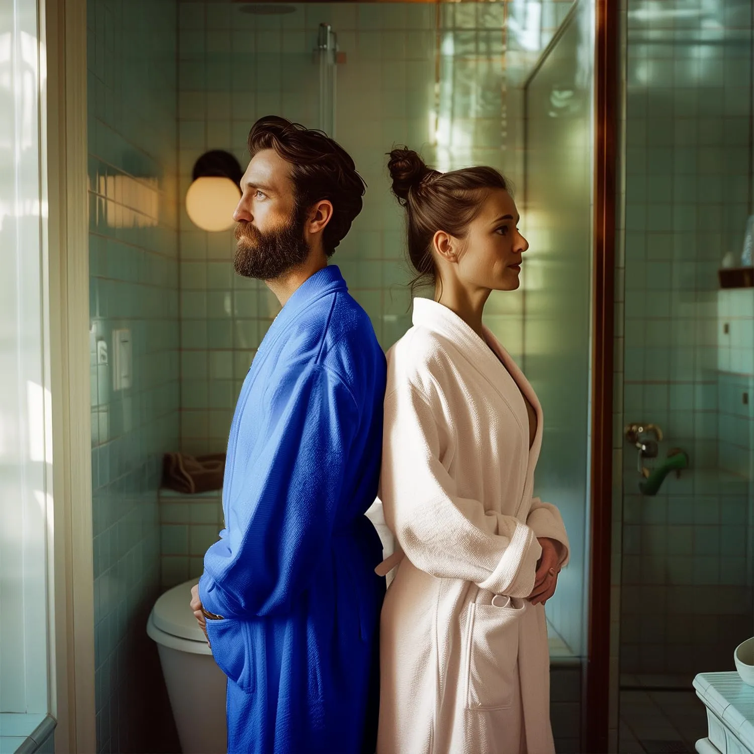 ZABER Bathrobe Mens,Pure Cotton Robe for Men,Thick Terry Cloth Bathrobe,Luxury Long Combed Men's Cotton Robe