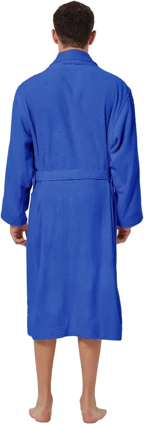 ZABER Bathrobe Mens,Pure Cotton Robe for Men,Thick Terry Cloth Bathrobe,Luxury Long Combed Men's Cotton Robe