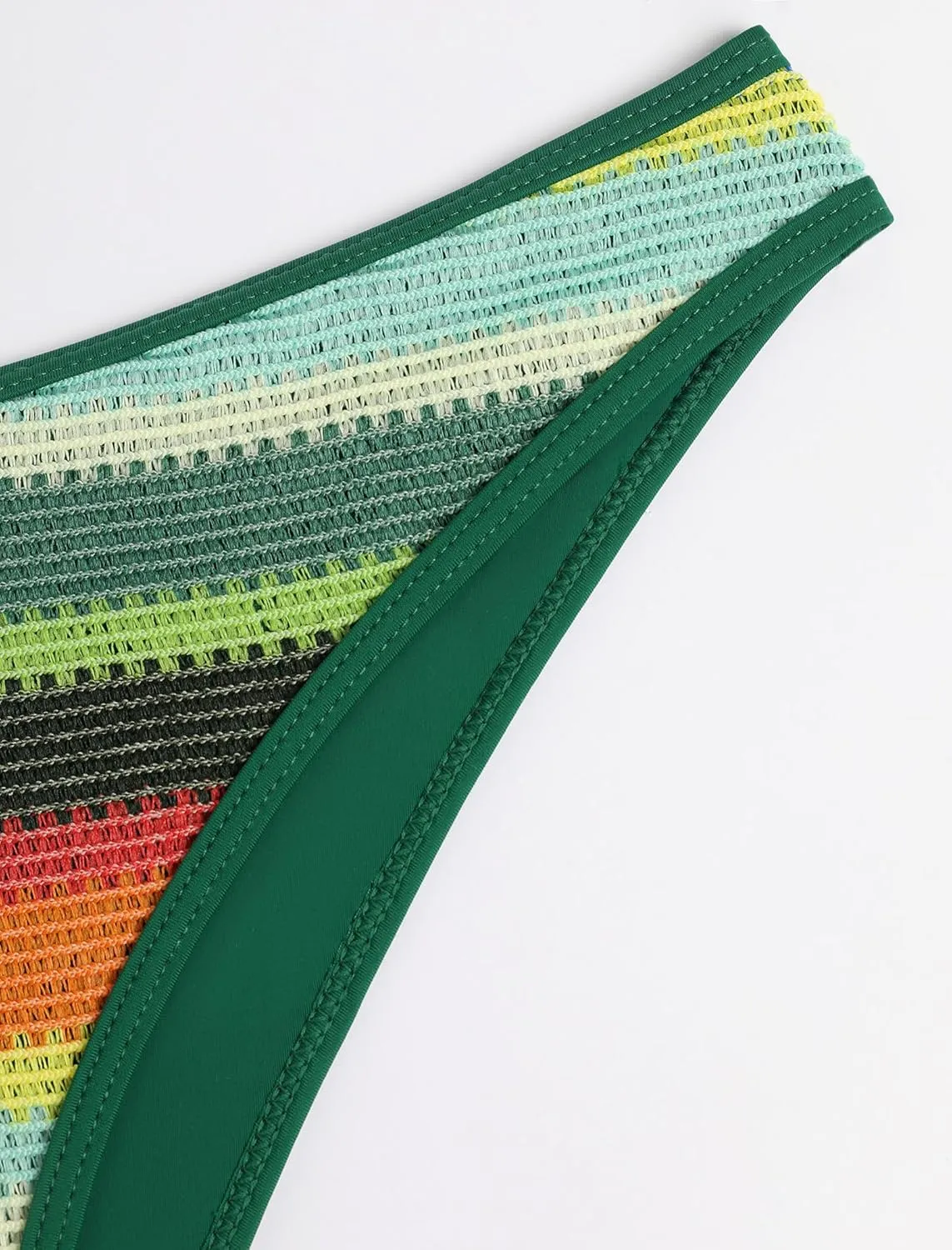 ZAFUL Women's Bandeau Bikini V Strapless Confetti Colorblock Tie Back High Cut Two Piece Swimsuit Bathing Suits